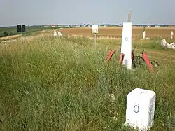 Der Anfang der slowakisch-ungarischen Grenze am Dreiländereck Österreich-Slowakei-Ungarn, von Österreich gesehen