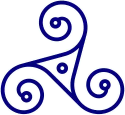 Triskele vom gallischen Helm von Amfreville-sous-les-Monts