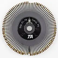 Typenrad einer elektronisch gesteuerten Schreibmaschine