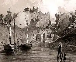 Zeichnung von 1852, Blick nach oben