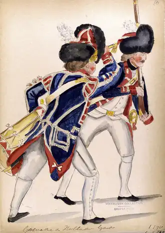 Trommler und Grenadier (Luntenbehälter für Granaten auf dem Brustriemen)