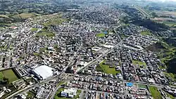 Tulcán aus der Vogelschau