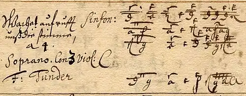 Beginn des Geistlichen Konzertes „Wachet auf ruft uns die stimme“ von Franz Tunder