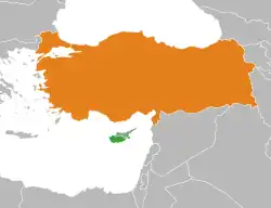 Lage von Türkei und Zypern