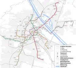 Maßstabsgetreue Darstellung der Wiener U-Bahn