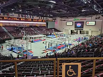 Blick in die Halle bei den Finals der Ultimate Ninja Athlete Association 2021