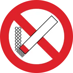 Maritime safety sign from the UNECE - No smoking