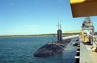 Hampton (SSN-767) am Pier in Port Canaveral