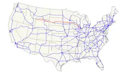 Karte des U.S. Highways 14