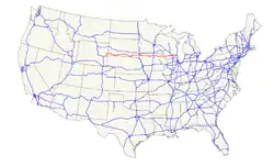 Karte des U.S. Highways 18