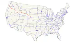 Karte des U.S. Highways 26