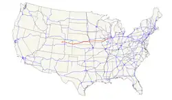 Karte des U.S. Highways 34
