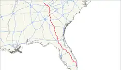 Karte des U.S. Highways 441