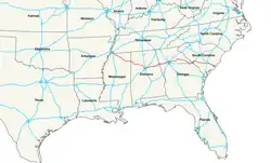 Karte des U.S. Highways 78