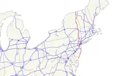 Karte des U.S. Highways 9