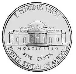 Jefferson-Nickel Rückseite