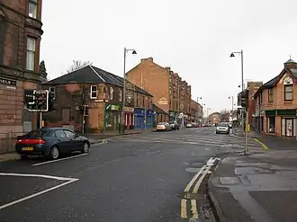 Kreuzung im Zentrum von Uddingston