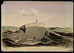 Ausgrabung des Borum Eshøj – Zeichn. J. M. Petersen 1879