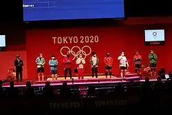 Kristina Şermetowa at the 2020 Summer Olympics (first on the right)