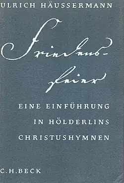 Ulrich Häussermann: Friedensfeier. Verlag C.H. Beck, München 1959. Einband und Schutzumschlag von Arthur Schraml