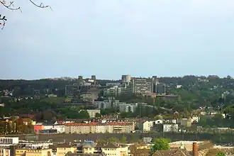 Ansicht der Universität Wuppertal vom Nützenberg aus gesehen, Campus Grifflenberg