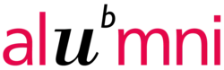 Logo der Alumni-Vereinigung der Universität Bern "Alumni UniBE". Es zeigt einen Schriftzug "alumni", wobei das "u" durch das Logo der Universität Bern ersetzt ist.