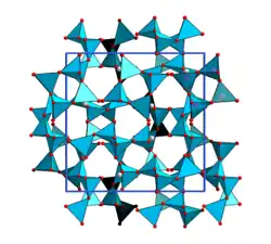 Kristallstruktur von tetragonalem Aluminiummetaphosphat