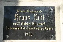 Franz Liszt Gedenktafel