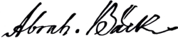 Unterschrift Abraham Bäck