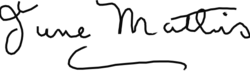 Unterschrift June Mathis (1892–1927) amerikanische Drehbuchautorin