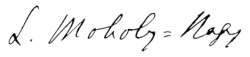 Unterschrift László Moholy-Nagy
