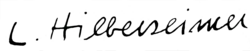 Unterschrift Ludwig Hilberseimer Architekt