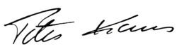 Unterschrift Peter Kraus österreichischer Schauspieler und Sänger