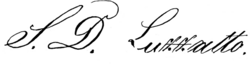 Unterschrift Samuel David Luzzatto (1800–1965) italienisch-jüdischer Gelehrter