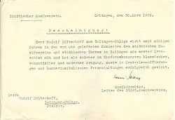 Unterschrift von Werner Saam auf einer Bescheinigung für Rudolf Hölterhoff (30. März 1932)