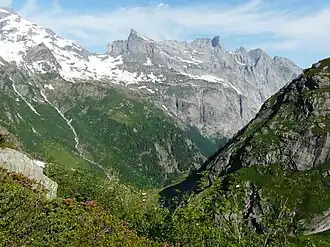 Engelhörner von Holzfadghirmi (Urbachtal) aus gesehen