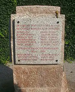 Gedenktafel für Februar- und Spanienkämpfer