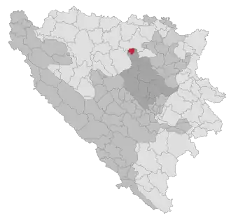 Lage der Gemeinde Usora (Gemeinde) in Bosnien und Herzegowina (anklickbare Karte)