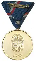 Admiral-Horthy-Medaille in Gold – Rückseite