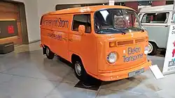 1979 zugelassener Elektro-Transporter, präsentiert im PS.Speicher in Einbeck