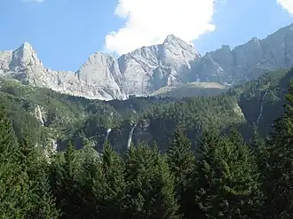 Pizzo Ligoncio (rechts der Bildmitte), fotografiert aus dem Val Codera bzw. Val Spassato