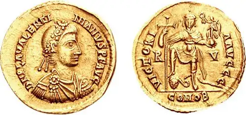 Solidus Valentinians III. aus dem Jahr 425