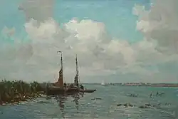 Fischerboote bei Kortenhoef (etwa um 1920).