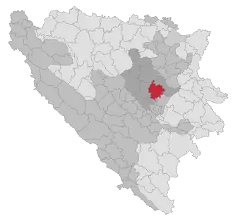 Lage der Gemeinde Vareš in Bosnien und Herzegowina (anklickbare Karte)
