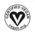 Logo von Vegan.org zur Zertifi­zierung veganer Lebens­mittel. Wird haupt­sächlich in den USA verwendet.