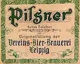 Etikett der Vereinsbrauerei Leipzig, Pilsner