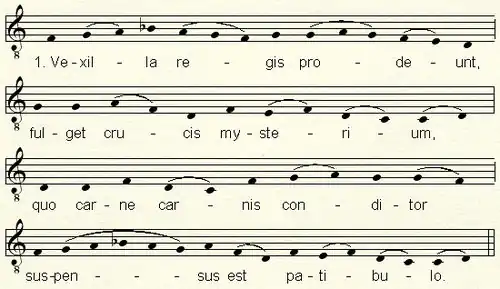 Die Anfangstakte der Vertonung von Anton Bruckner