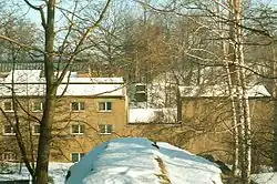 Widerlager des ehemaligen Viadukts in Oppach (1993)