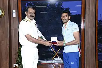 Eldhose Paul bei der Überreichung des Arjuna Award 2022