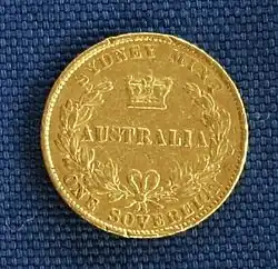 Rückseite der Münzen der Sydney Mint bis 1870